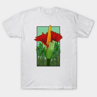 Vintage doodle illustration of Red Corpse Flower T-Shirt